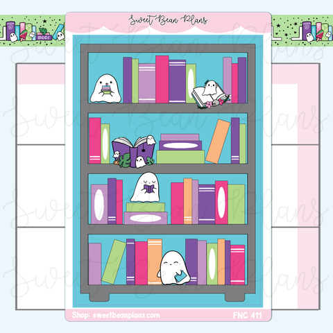 Spooky Summer Bookshelf Large Vinyl Planner Sticker | Fnc 411
