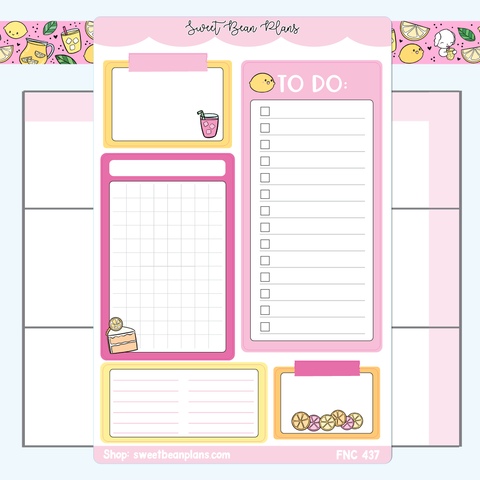 Lemonade Planning Large Functional Vinyl Planner Sticker | Fnc 437