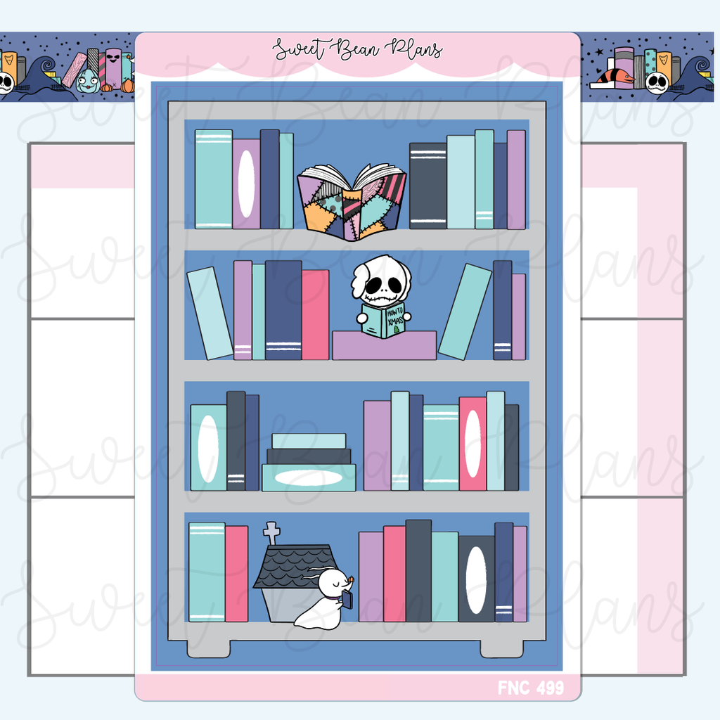 Nightmare Large Bookshelf Functional Vinyl Planner Sticker | Fnc 499
