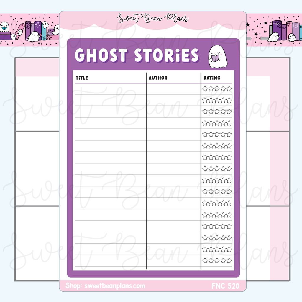 Ghost Stories Large Functional Vinyl Planner Sticker | Fnc 520