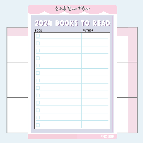 2024 Books To Read Vinyl Planner Stickers | Fnc 586