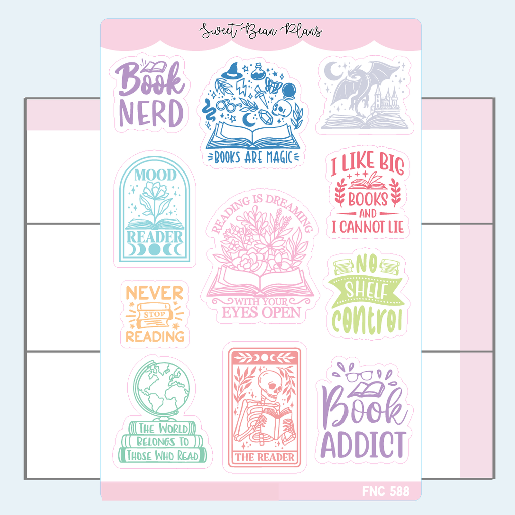 Reading Journal Quotes Vinyl Planner Stickers