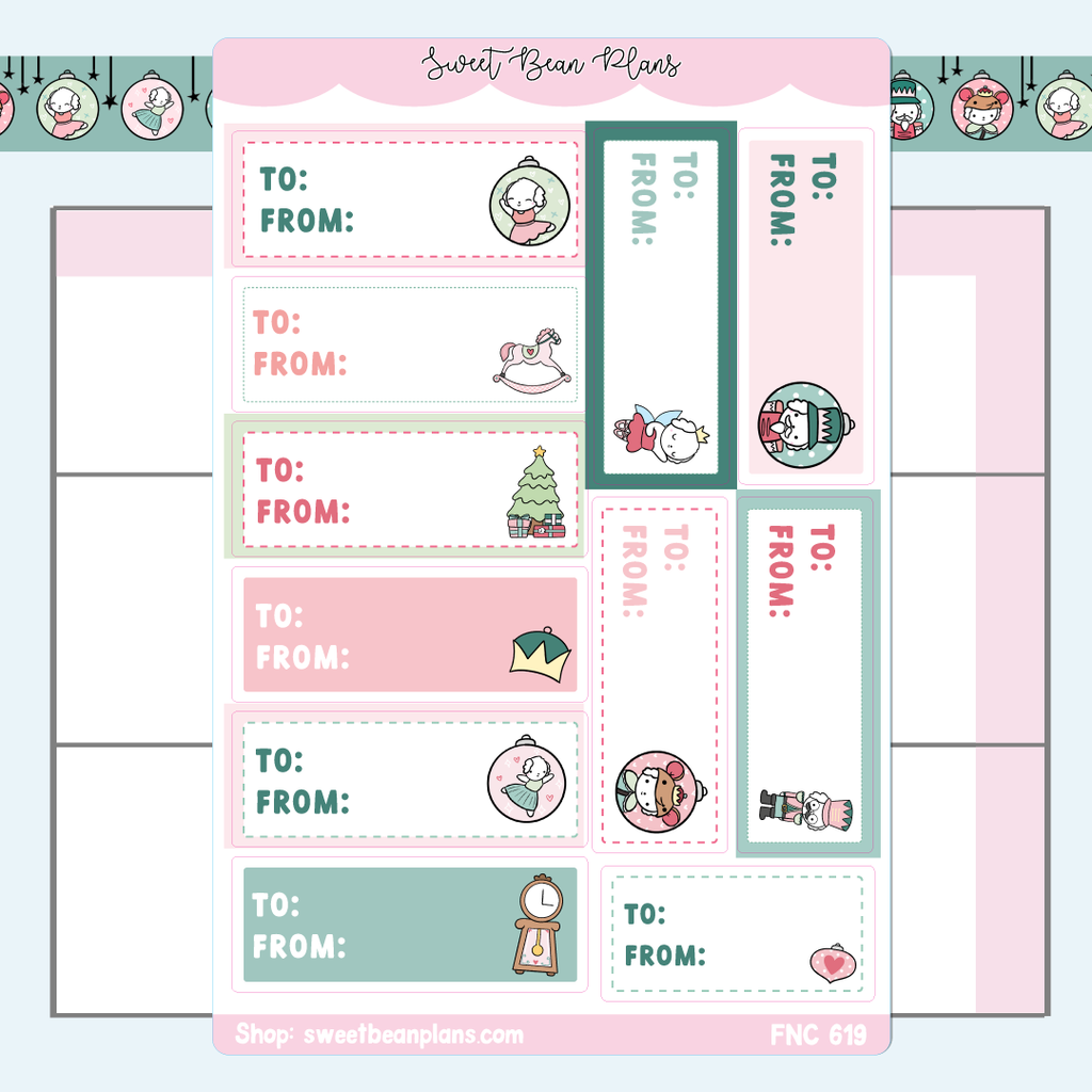 Christmas Gift Labels Vinyl Planner Stickers | Fnc 619