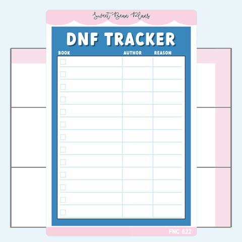 DNF Book Tracker Vinyl Planner Stickers | Fnc 622