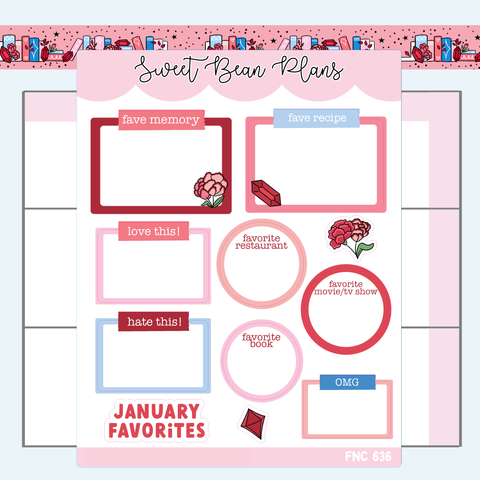 January Faves Vinyl Planner Stickers | Fnc 636