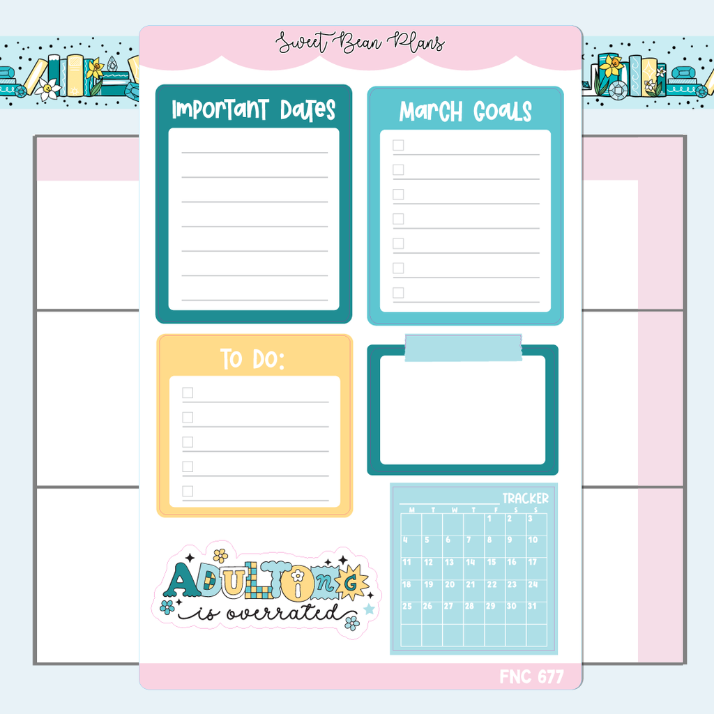 March Functional Vinyl Planner Stickers | Fnc 677