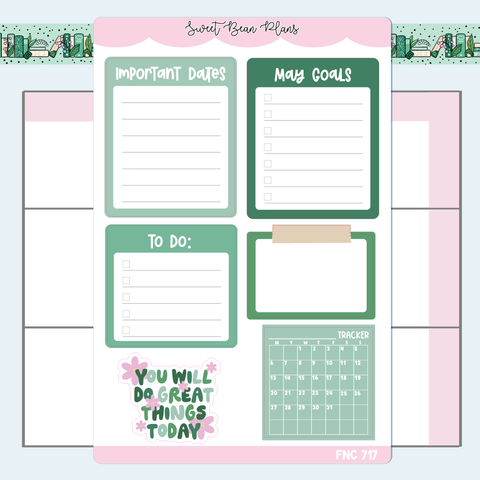 May Functional Vinyl Planner Stickers | Fnc 717