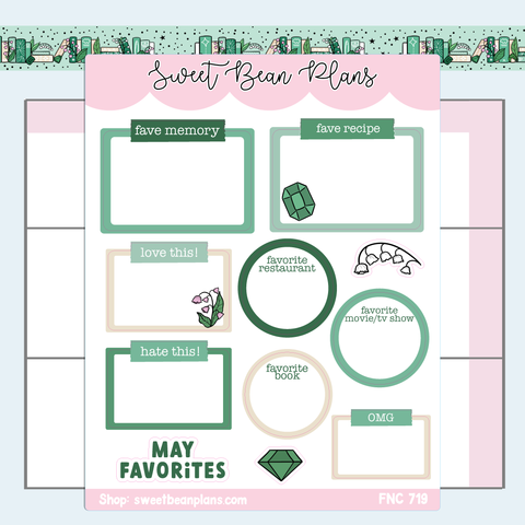 May Faves Vinyl Planner Stickers | Fnc 719