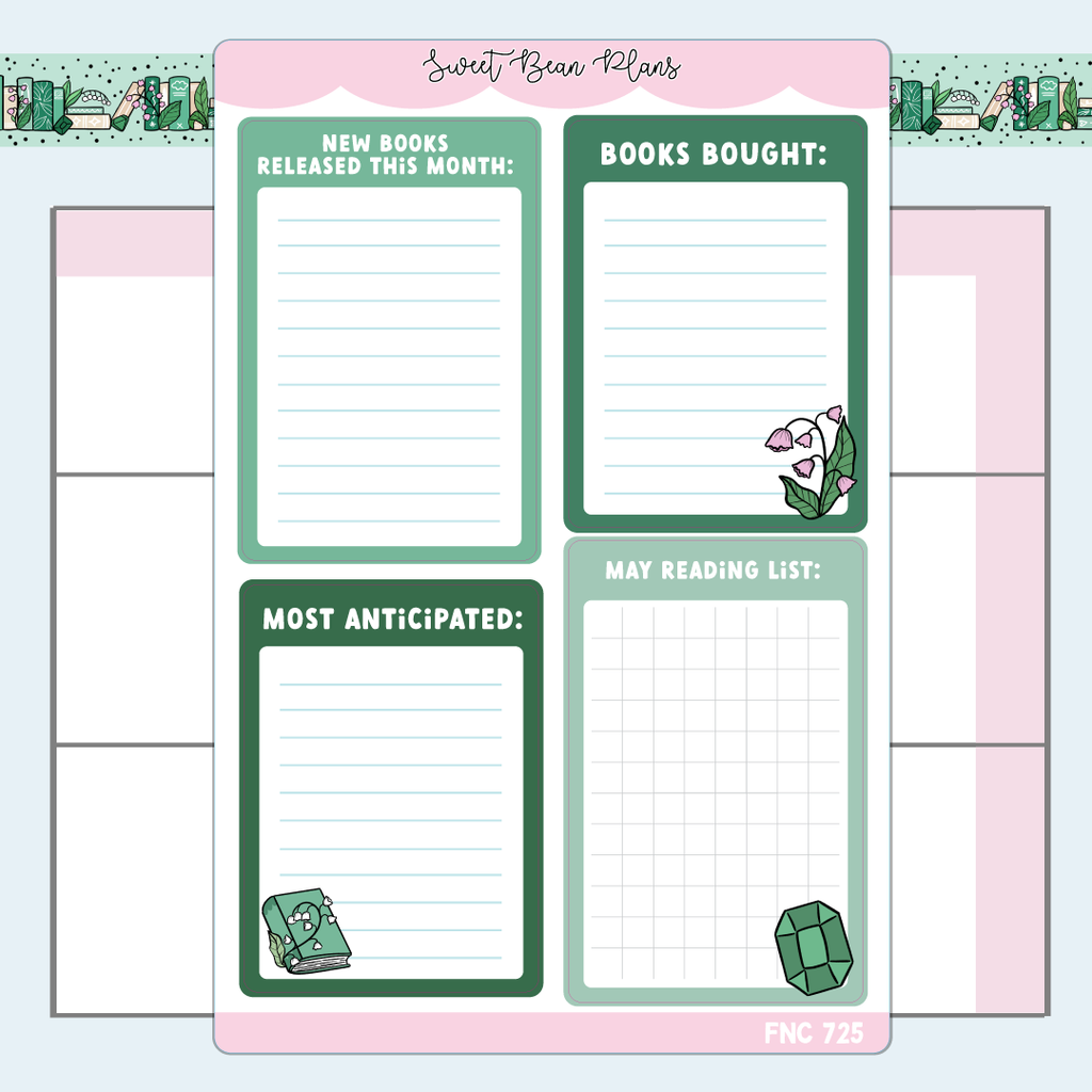 May Reading Functional Vinyl Planner Stickers | Fnc 725