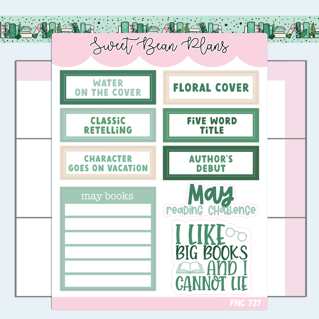 May Reading Challenge Vinyl Planner Stickers | Fnc 727