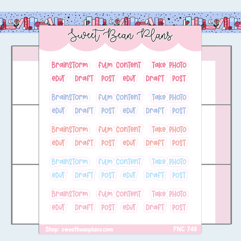 June Social Media Words Vinyl Planner Stickers | Fnc 746