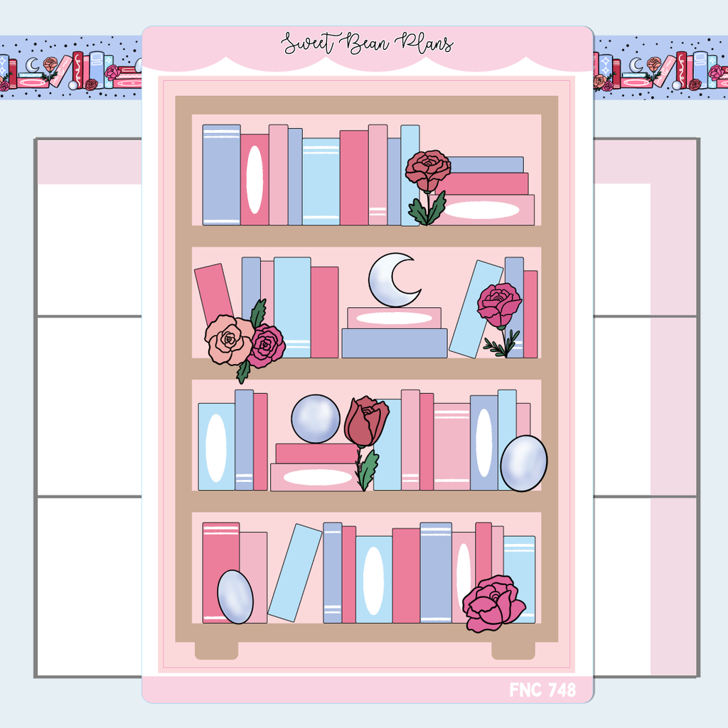 June Bookshelf Large Vinyl Planner Stickers | Fnc 748