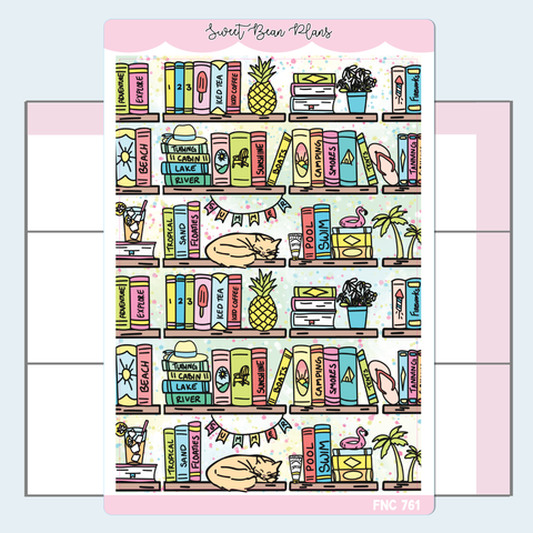 Summer Bookish Large Vinyl Planner Sticker | Fnc 761