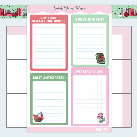 July Reading Functional Vinyl Planner Stickers | Fnc 772