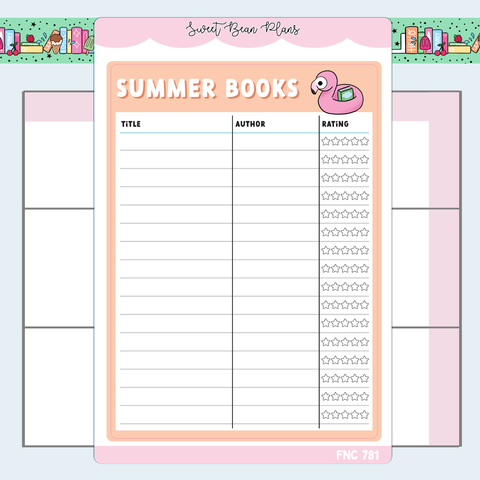 Summer Reading Tracker Vinyl Planner Sticker | Fnc 781