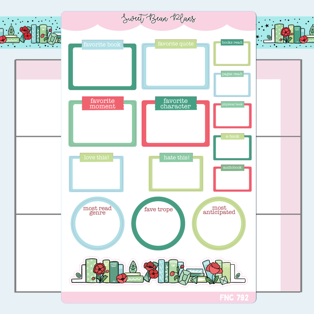 August Reading Favorites Vinyl Planner Stickers | Fnc 792