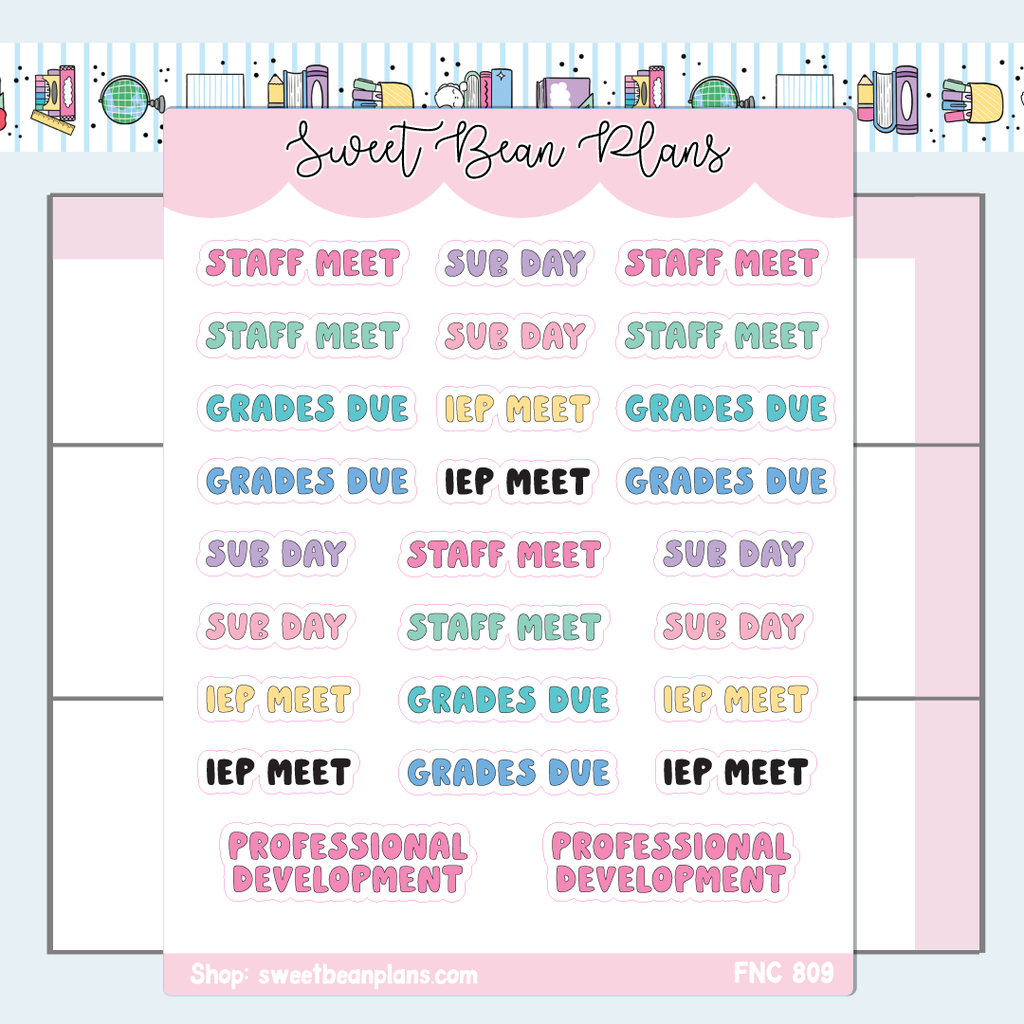 Teacher Words Vinyl Planner Stickers | Fnc 809