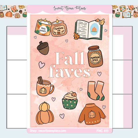 Fall Faves Large Vinyl Planner Sticker | Fnc 811