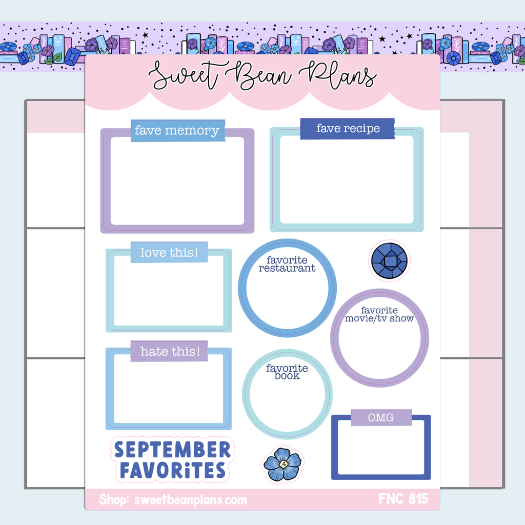 September Faves Vinyl Planner Stickers | Fnc 815