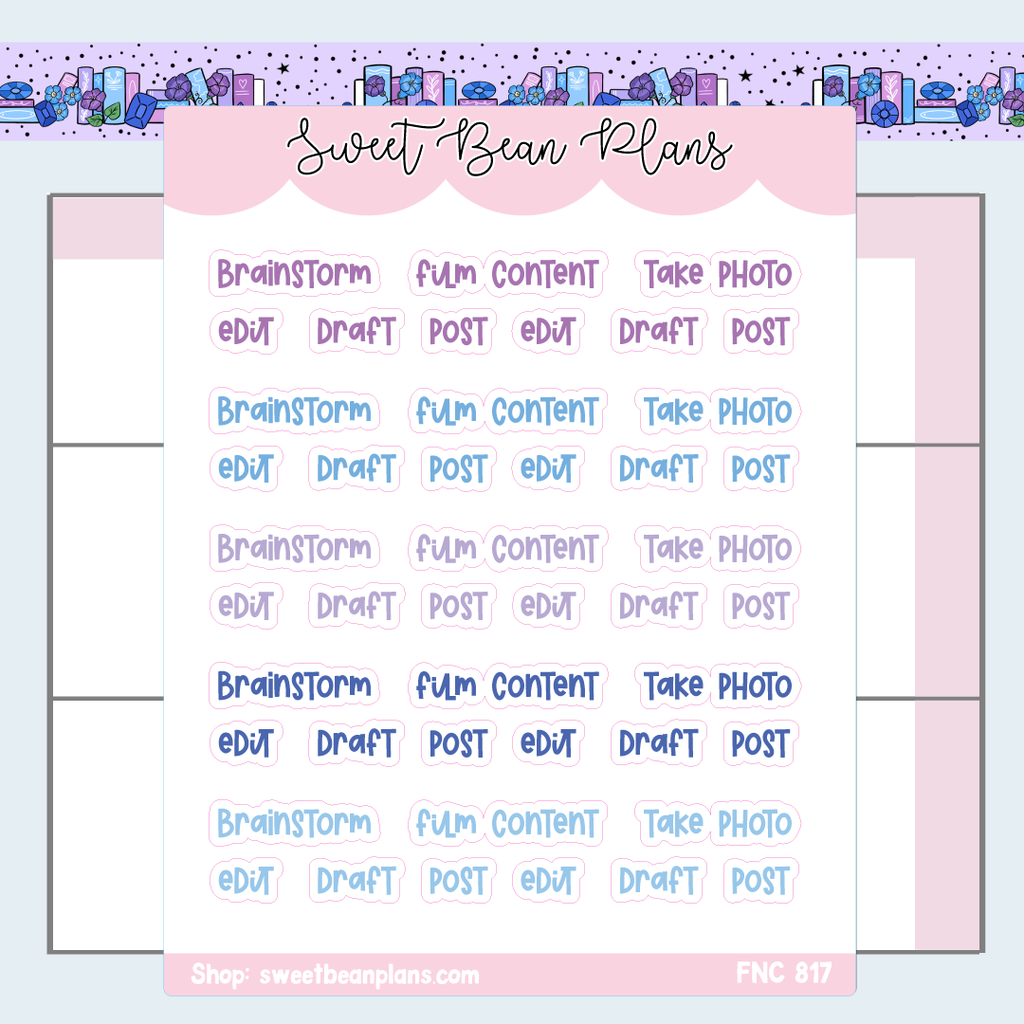 September Social Media Words Vinyl Planner Stickers | Fnc 817