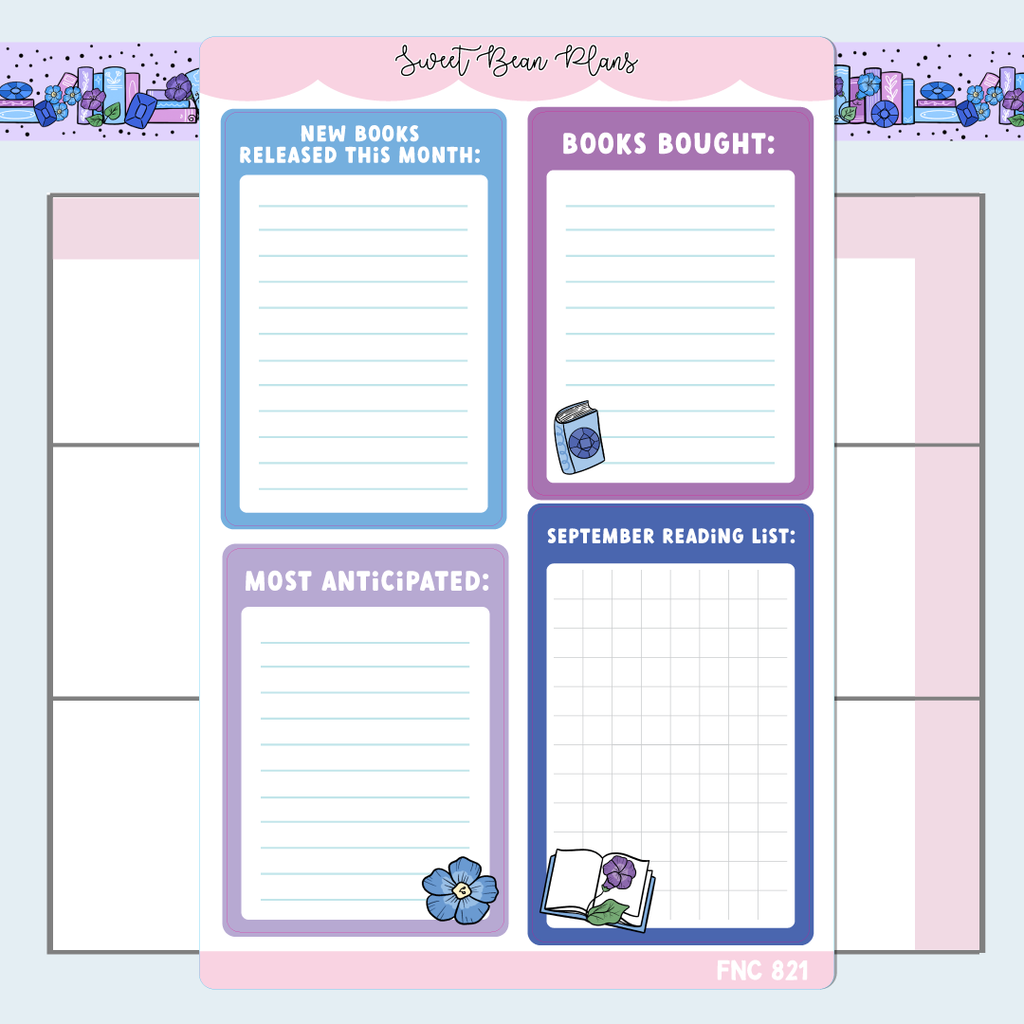 September Reading Functional Vinyl Planner Stickers | Fnc 821