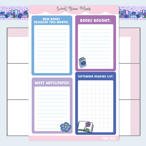 September Reading Functional Vinyl Planner Stickers | Fnc 821