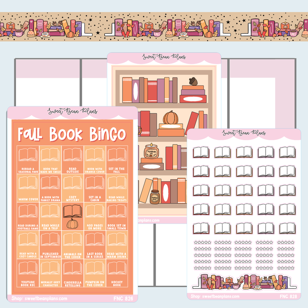 Fall Book Bingo Journaling Sticker Bundle