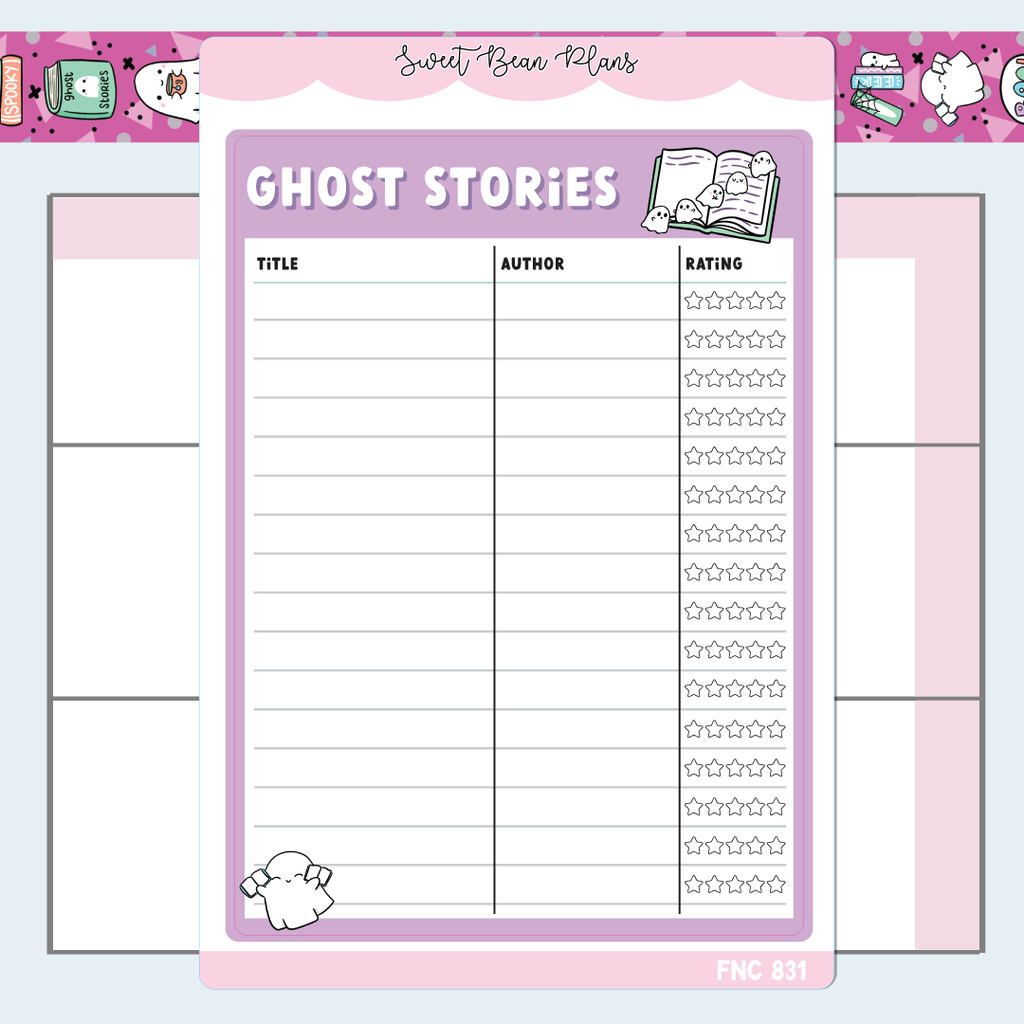 Ghost Stories Tracker Large Vinyl Planner Sticker | Fnc 831