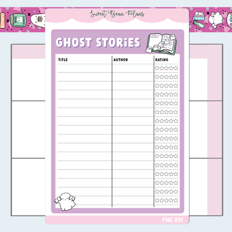 Ghost Stories Tracker Large Vinyl Planner Sticker | Fnc 831