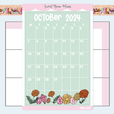 October 2024 Calendar Large Vinyl Planner Stickers | Fnc 845