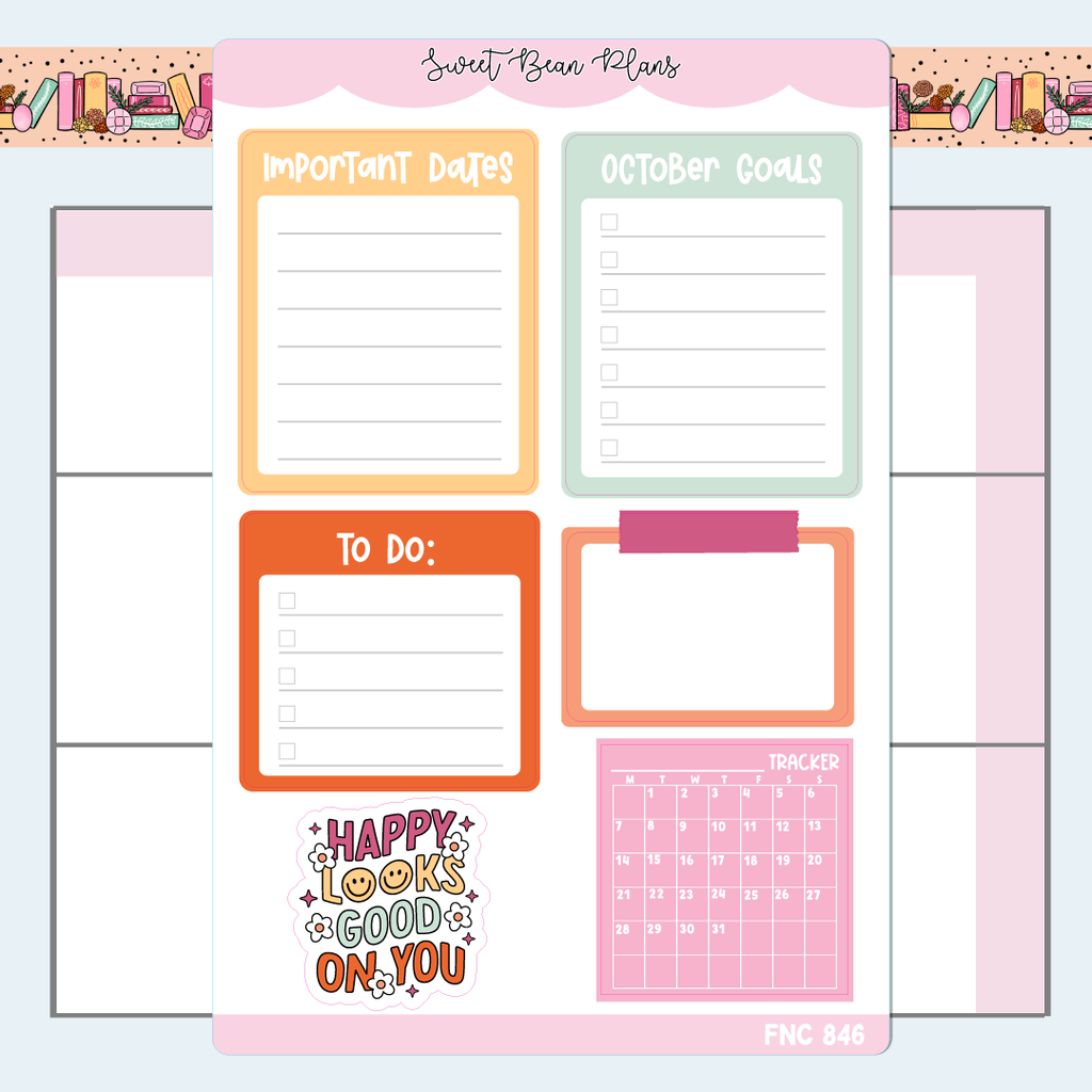 October Functional Vinyl Planner Stickers | Fnc 846