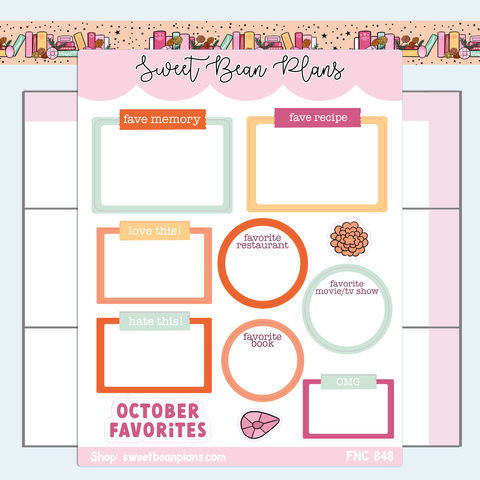 October Faves Vinyl Planner Stickers | Fnc 848