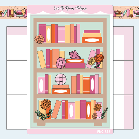 October Bookshelf (2024) Large Vinyl Planner Stickers | Fnc 852