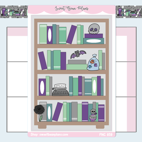 Nevermore Bookshelf Large Vinyl Planner Sticker | Fnc 859