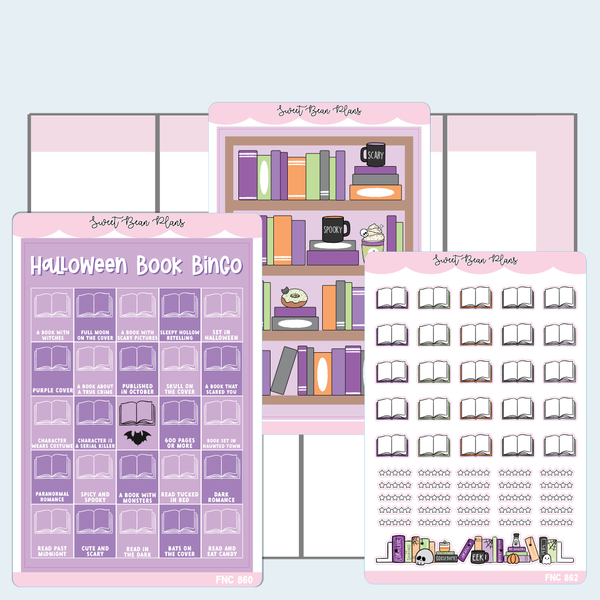 Halloween Book Bingo Journaling Sticker Bundle – Sweet Bean Plans
