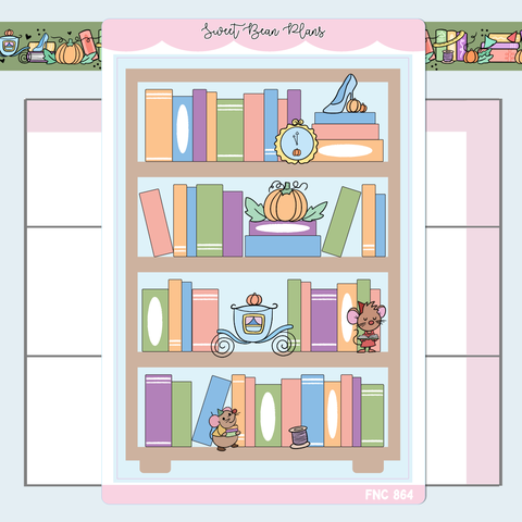 Fall Princess Bookshelf Large Vinyl Planner Sticker | Fnc 864