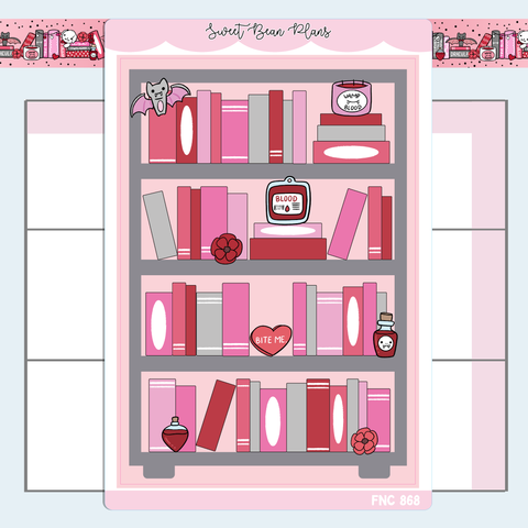 Vampire Bookshelf Large Vinyl Planner Sticker | Fnc 868