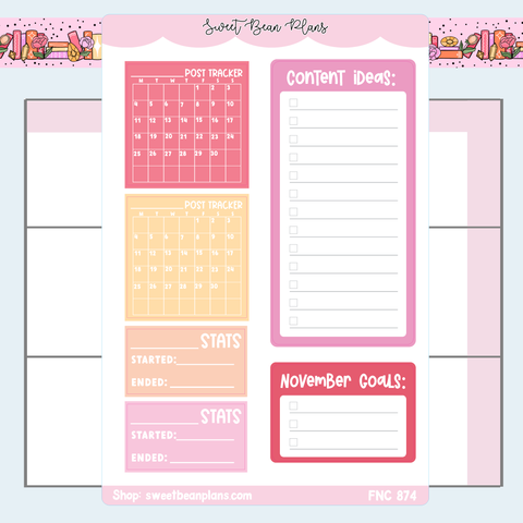 November Social Media Functional Vinyl Planner Stickers | Fnc 874