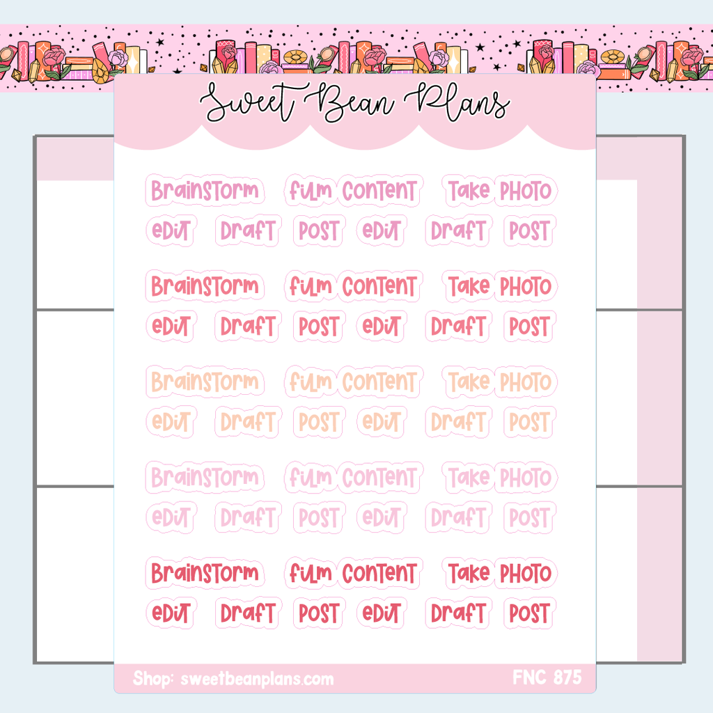 November Social Media Words Vinyl Planner Stickers | Fnc 875