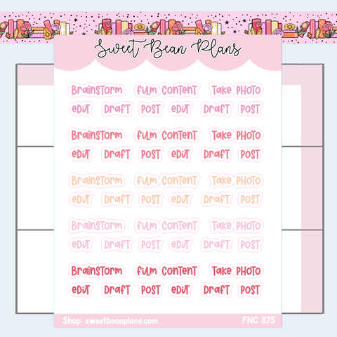 November Social Media Words Vinyl Planner Stickers | Fnc 875