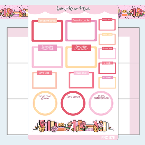 November Reading Favorites Vinyl Planner Stickers | Fnc 878