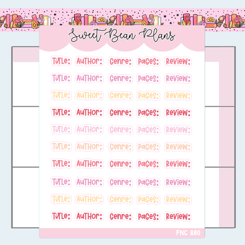 November Reading Words Vinyl Planner Stickers | Fnc 880