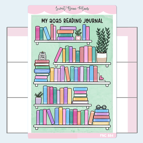 2025 Reading Journal Cover Color Vinyl Planner Stickers | Fnc 884