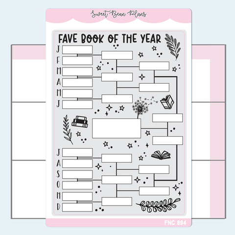 2025 Reading Bracket Neutral Vinyl Planner Stickers | Fnc 894