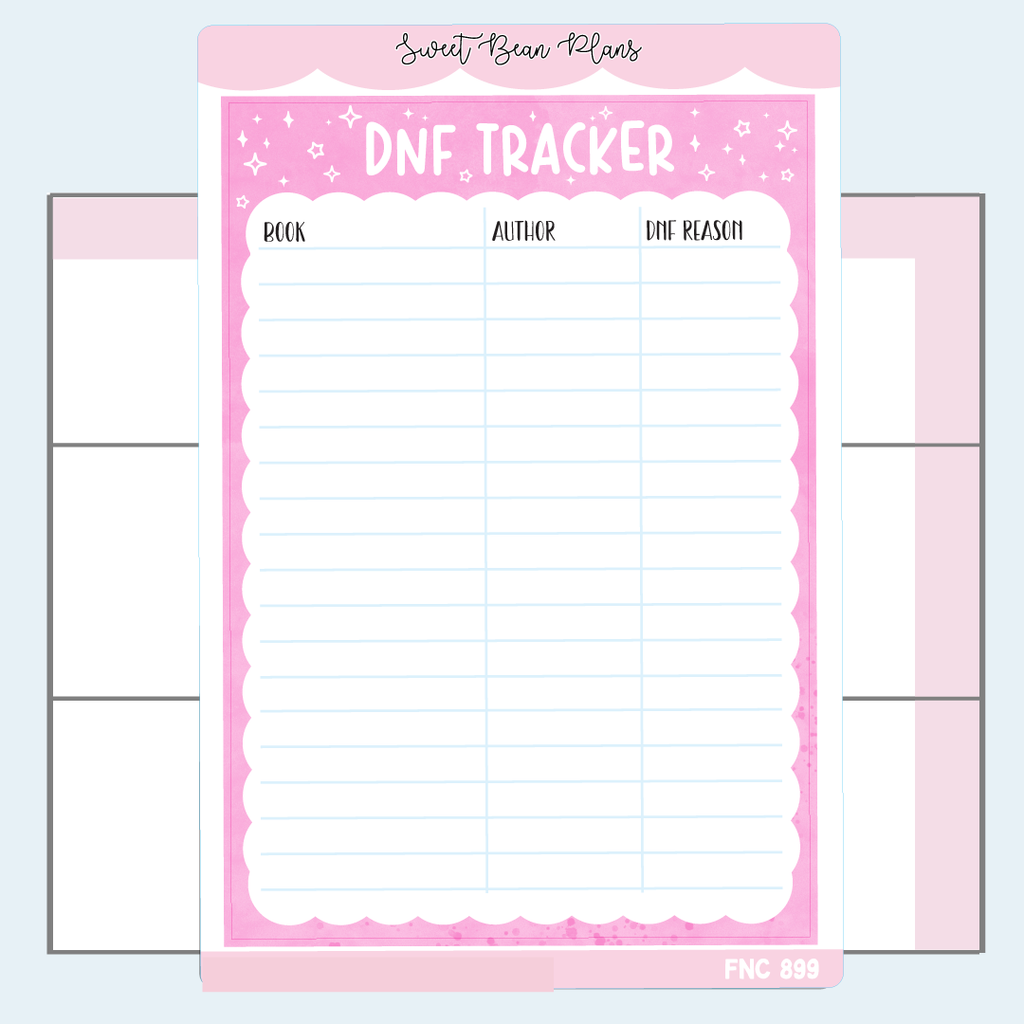 2025 DNF Tracker Color Vinyl Planner Stickers | Fnc 899