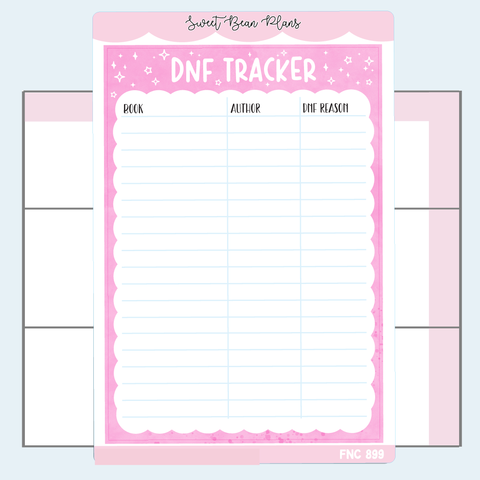 2025 DNF Tracker Color Vinyl Planner Stickers | Fnc 899