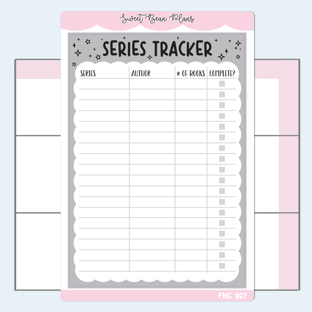 2025 Book Series Tracker Neutral Vinyl Planner Stickers | Fnc 907