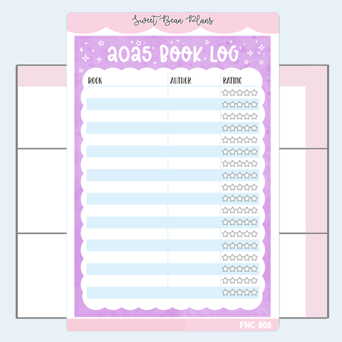 2025 Book Log Color Vinyl Planner Stickers | Fnc 908