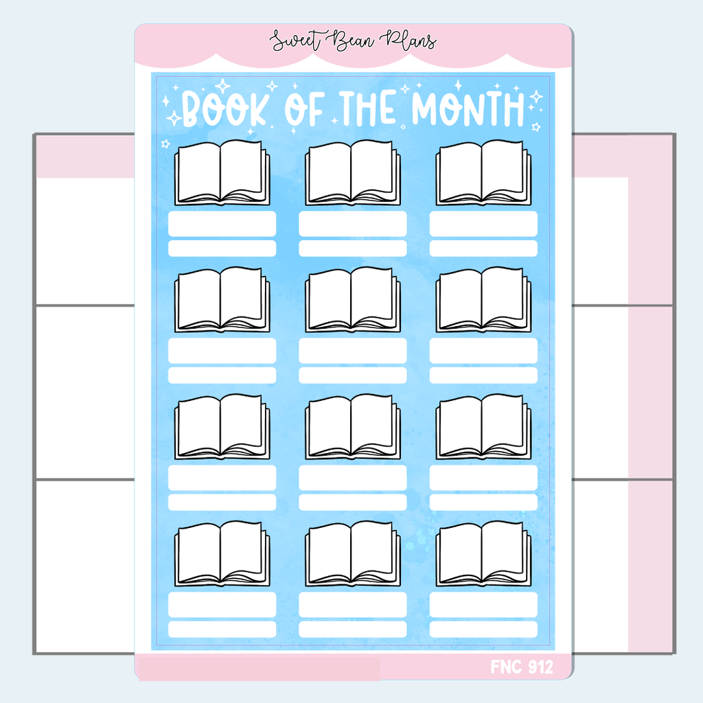 2025 Books of the Month Color Vinyl Planner Stickers | Fnc 912