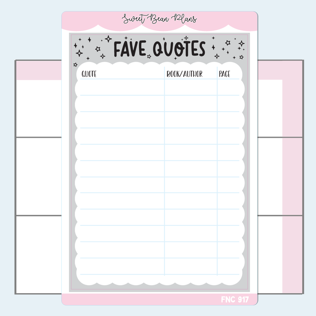 2025 Fave Quotes Neutral Vinyl Planner Stickers | Fnc 917